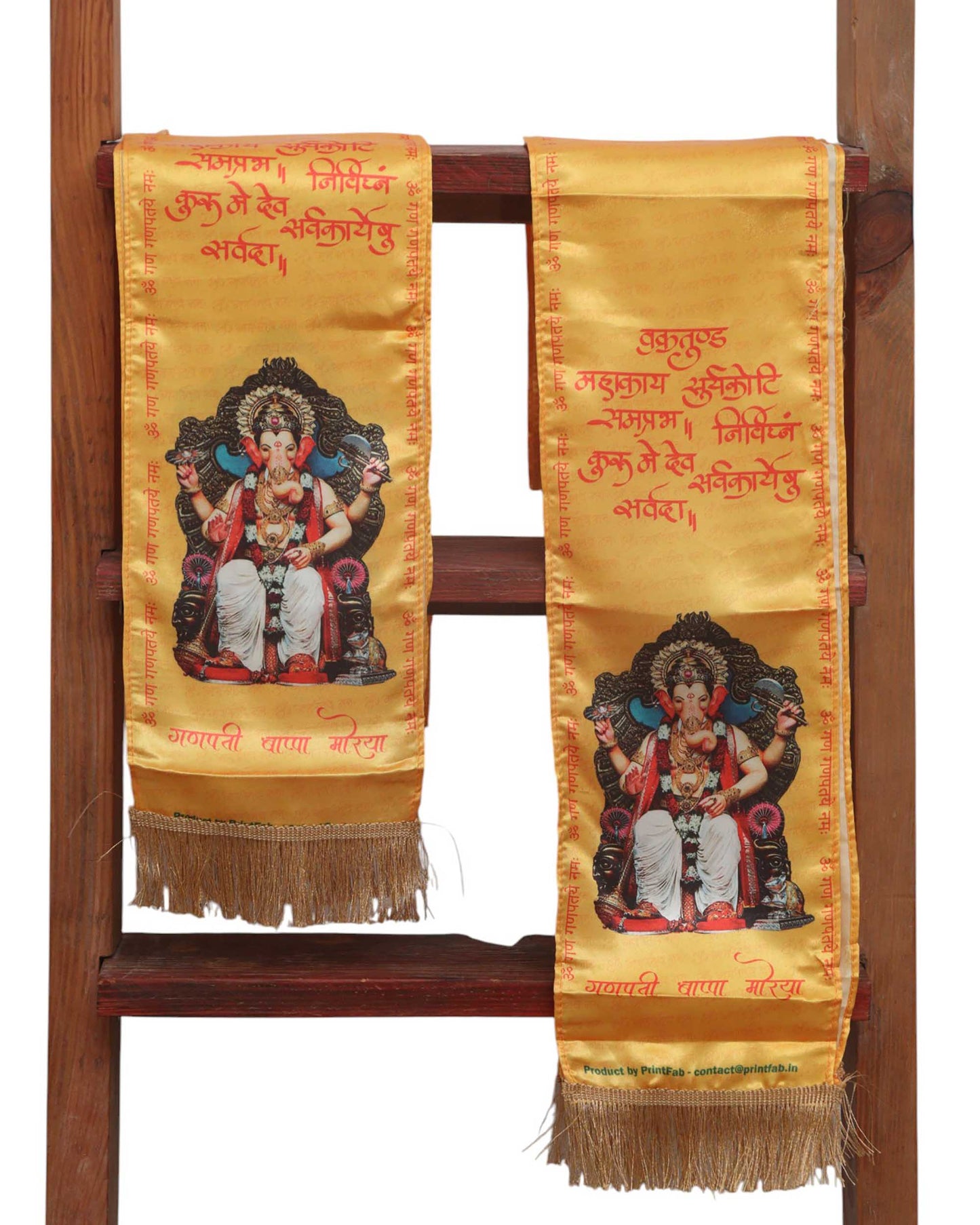 LUXURION WORLD Divine Stole/ Patka/ Khesh/ Shawl/ Dupatta – Lalbaugcha Raja Ganpati Stoles: Shop Shakti Blessings Patka & Silk Cloth Print Dupatta Unisex God Printed Scarf for Spiritual Wear - Luxurion World