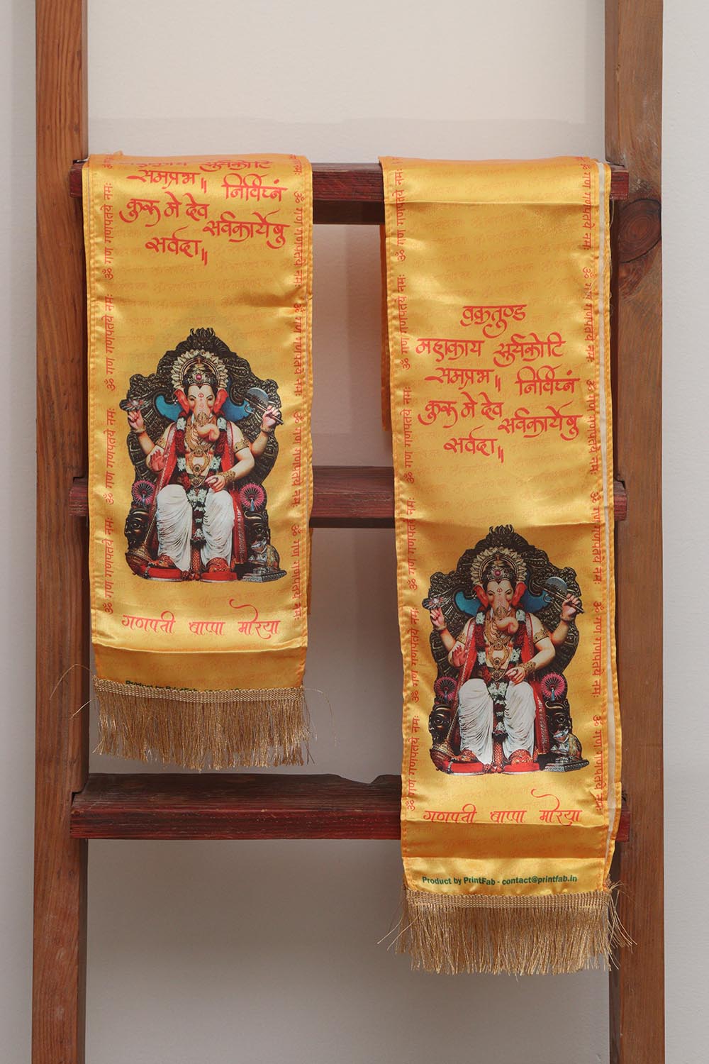 LUXURION WORLD Divine Stole/ Patka/ Khesh/ Shawl/ Dupatta – Lalbaugcha Raja Ganpati Stoles: Shop Shakti Blessings Patka & Silk Cloth Print Dupatta Unisex God Printed Scarf for Spiritual Wear - Luxurion World