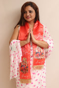 LUXURION WORLD Divine Stole/ Khesh/ Patka/ Dupatta/ Shawl - Spiritual Maa Durga Stole - Luxurion World