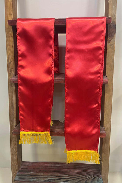 Luxurion World’s Red plain unisex silk stole bring timeless elegance, making every wedding, anniversary, birthday, or celebration special by welcoming guests with warmth and grace - Luxurion World