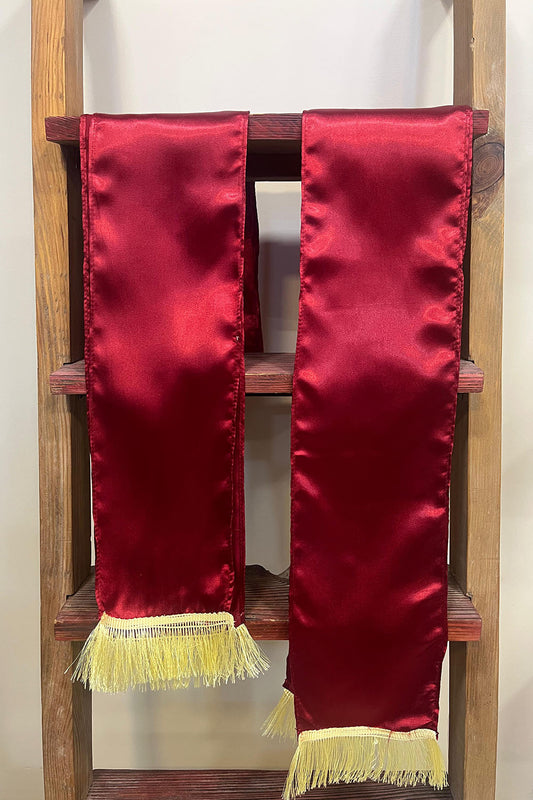 Luxurion World’s Maroon plain unisex silk stole bring timeless elegance, making every wedding, anniversary, birthday, or celebration special by welcoming guests with warmth and grace - Luxurion World