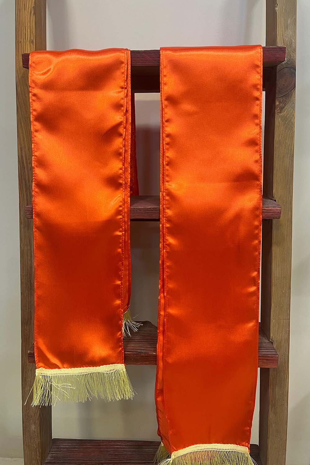 Luxurion World’s Orange plain unisex silk stole bring timeless elegance, making every wedding, anniversary, birthday, or celebration special by welcoming guests with warmth and grace - Luxurion World
