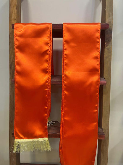 Luxurion World’s Orange plain unisex silk stole bring timeless elegance, making every wedding, anniversary, birthday, or celebration special by welcoming guests with warmth and grace - Luxurion World