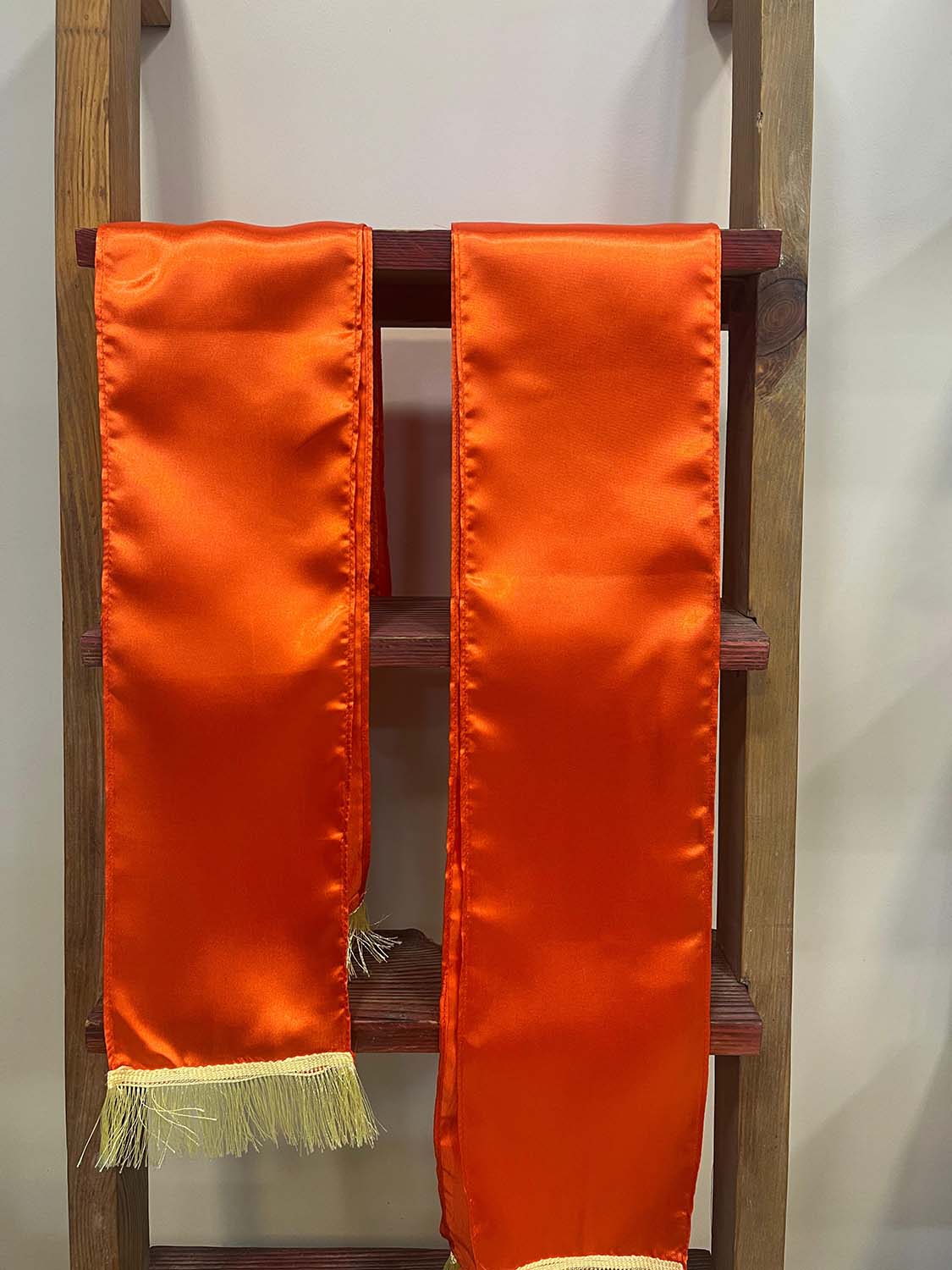 Luxurion World’s Orange plain unisex silk stole bring timeless elegance, making every wedding, anniversary, birthday, or celebration special by welcoming guests with warmth and grace - Luxurion World