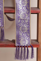 Luxurion World Customised Royal Swagat Stole ,Khesh, Patka, Gamcha, Dupatta – Elegant and Luxurious Purple Banarasi Silk Stole With a Beautifully Matching Tassel & Brooch for Welcoming Guests at Weddings, Anniversaries or Grand Celebratory Occasions - Luxurion World