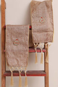 Luxurion World Customised Swagat Stole/Dupatta – Pastel Banarasi Antique Zari Cotton Stole With a Beautifully Matching Tassel & Brooch for Welcoming Guests at Weddings, Anniversaries or Grand Celebratory Occasions - Luxurion World