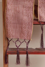 Luxurion World Customised Swagat Stole/Dupatta – Pink Banarasi Antique Zari Cotton Stole With a Beautifully Matching Tassel & Brooch for Welcoming Guests at Weddings, Anniversaries or Grand Celebratory Occasions - Luxurion World