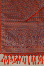 Elegant Orange Banarasi Silk Tanchui jamawar Stole - Luxurion World