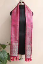 Elegant Pink Banarasi Silk Tanchui jamawar Stole - Luxurion World