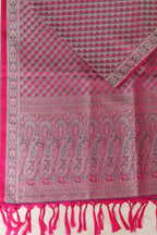 Elegant Pink Banarasi Silk Tanchui jamawar Stole - Luxurion World