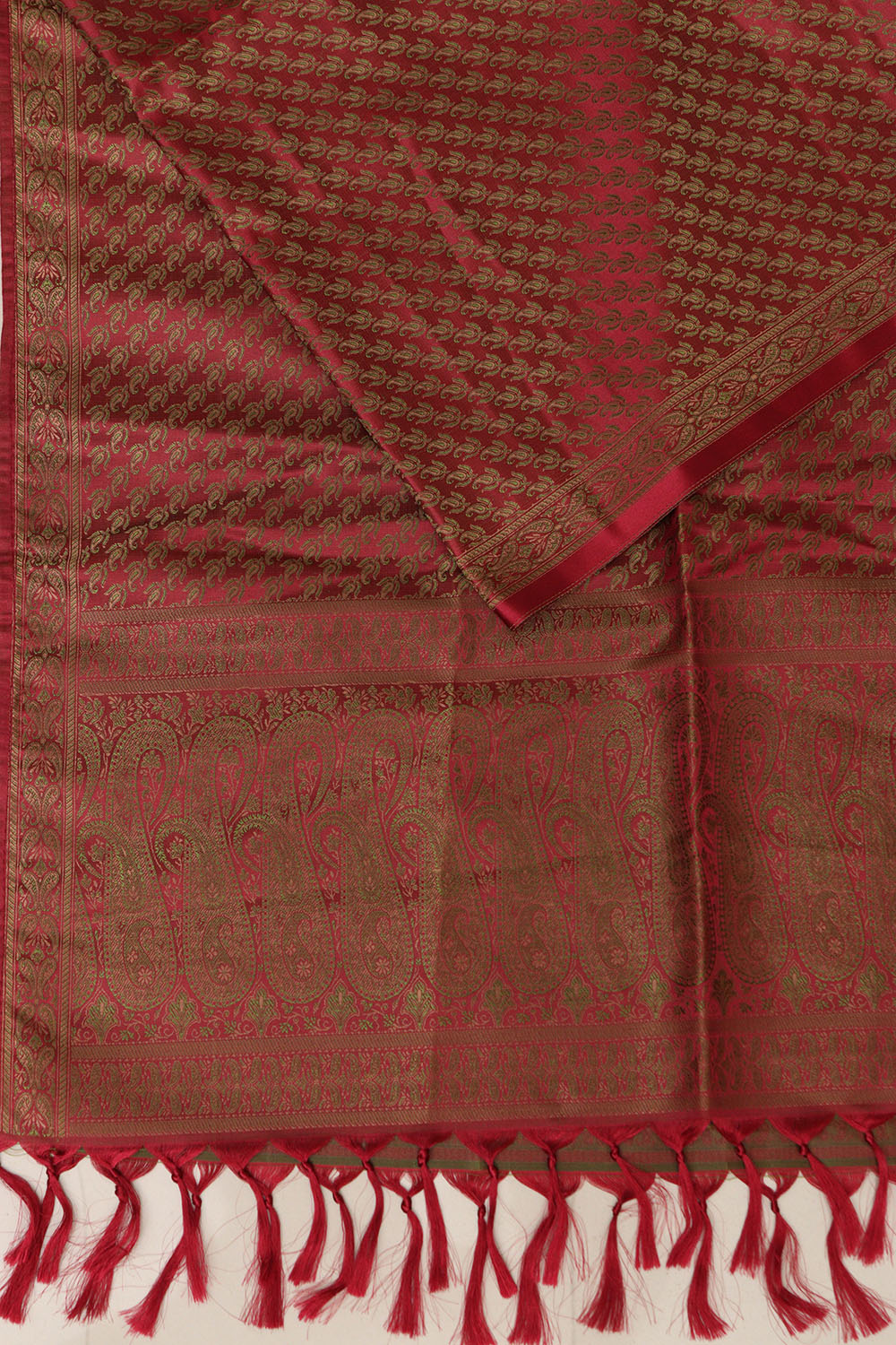 Elegant Maroon Banarasi Silk Tanchui jamawar Stole - Luxurion World