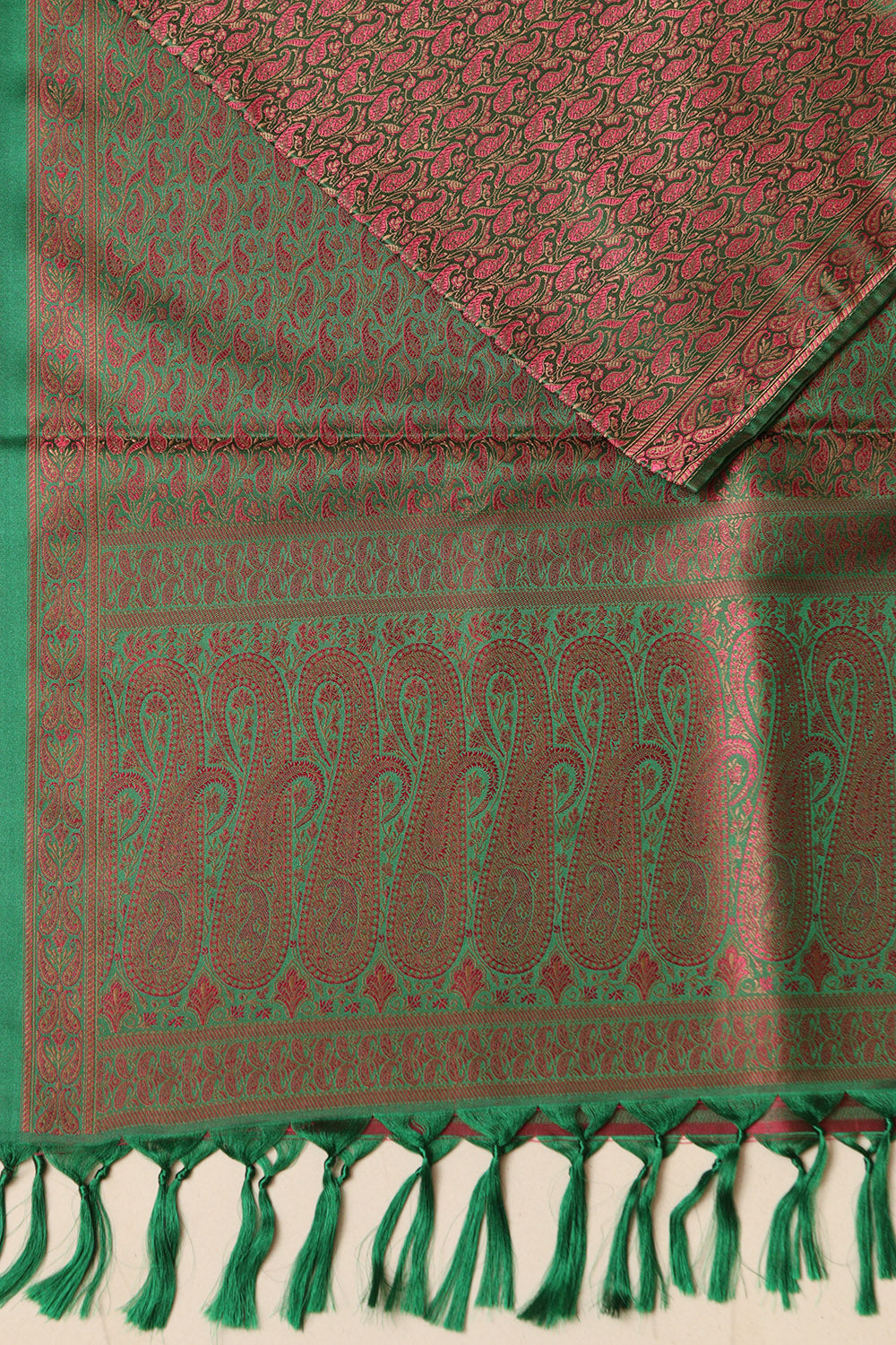 Green Banarasi Silk Tanchui jamawar Stole - Elegant and Luxurious - Luxurion World