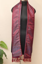 Elegant Maroon Banarasi Silk Tanchui Jamawar Stole - Luxurion World- Crafted Heirlooms