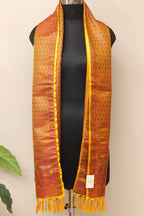 Yellow Banarasi Silk Tanchui Jamawar Stole - Elegant and Luxurious - Luxurion World- Crafted Heirlooms