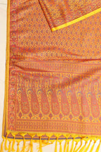 Yellow Banarasi Silk Tanchui Jamawar Stole - Elegant and Luxurious - Luxurion World- Crafted Heirlooms