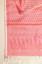 Elegant Pink Banarasi Silk Tanchui Jamawar Stole - Luxurion World- Crafted Heirlooms