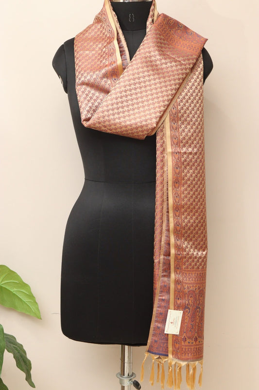 Pastel Banarasi Silk Tanchui Jamawar Stole - Elegant Style - Luxurion World