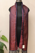Elegant Maroon Banarasi Silk Tanchui Jamawar Stole - Luxurion World- Crafted Heirlooms