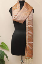Pastel Banarasi Silk Tanchui Jamawar Stole - Elegant Style - Luxurion World- Crafted Heirlooms