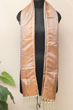 Pastel Banarasi Silk Tanchui Jamawar Stole - Elegant Style - Luxurion World- Crafted Heirlooms