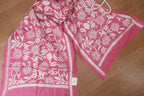Exquisite Pink Kantha Silk Stole: Hand-Embroidered Elegance - Luxurion World