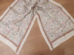Elegant Off White Kantha Silk Stole with Hand Embroidery - Luxurion World