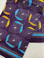 Exquisite Purple Hand Embroidered Kantha Bangalore Silk Stole - Luxurion World