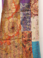 Multicolor Hand Embroidered Kantha Pure Silk Reversible Stole - Luxurion World