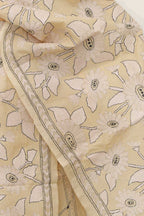 Pastel Kantha Tussar Silk Stole with Hand Embroidery - Luxurion World