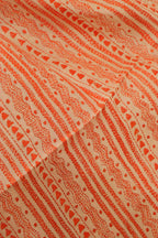 Vibrant Orange Kantha Silk Stole with Hand Embroidery - Luxurion World