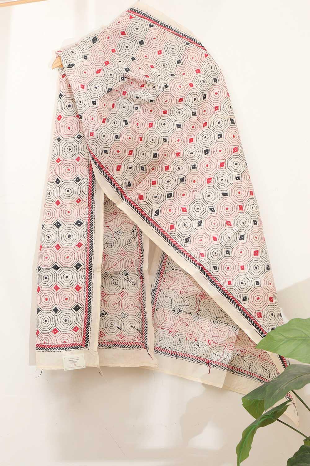 Vibrant Multicolor Hand Embroidered Tussar Silk Stole - Luxurion World