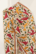 Vibrant Multicolor Kantha Silk Stole with Hand Embroidery - Luxurion World