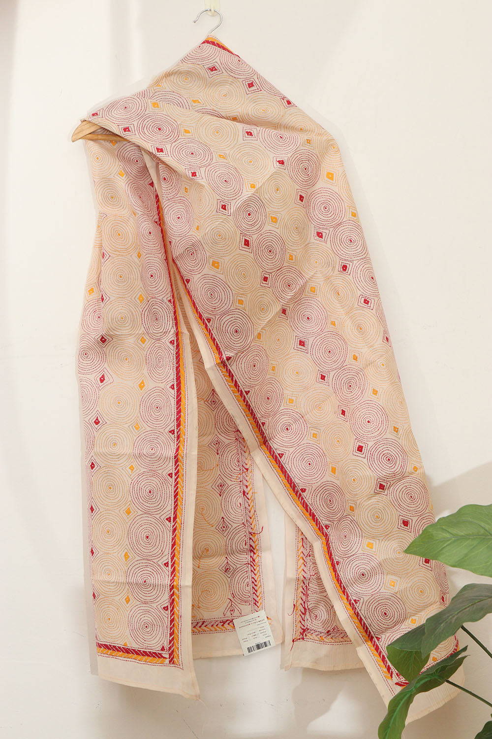 Vibrant Multicolor Hand Embroidered Tussar Silk Stole - Luxurion World