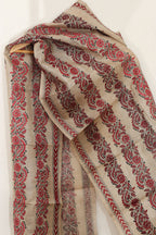 Pastel Kantha Gachi Tussar Silk Stole: Hand Embroidered - Luxurion World