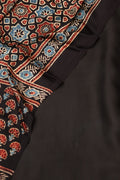 Black Modal Silk Suit With Ajrakh Block Printed Dupatta - Luxurion World