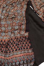 Black Modal Silk Suit With Ajrakh Block Printed Dupatta - Luxurion World
