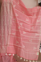 Shop Pink Banarasi Chanderi Silk Suit Set - Embroidered & Unstitched - Luxurion World