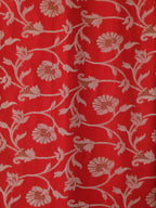 Red Banarasi Silk Suit With Green Banarasi Silk Cow Design Dupatta - Luxurion World