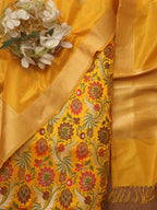 Yellow Banarasi Kimkhwab Silk Meenakari Suit With Yellow Handloom Banarasi Katan Silk Dupatta - Luxurion World