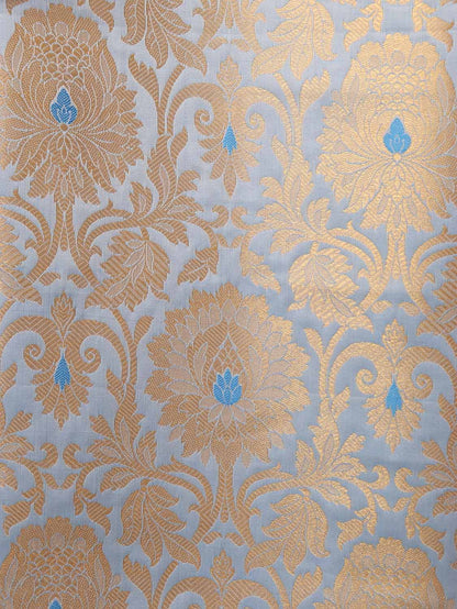 Blue Banarasi KimKhwab Silk Suit With Blue Banarasi Silk Dupatta - Luxurion World