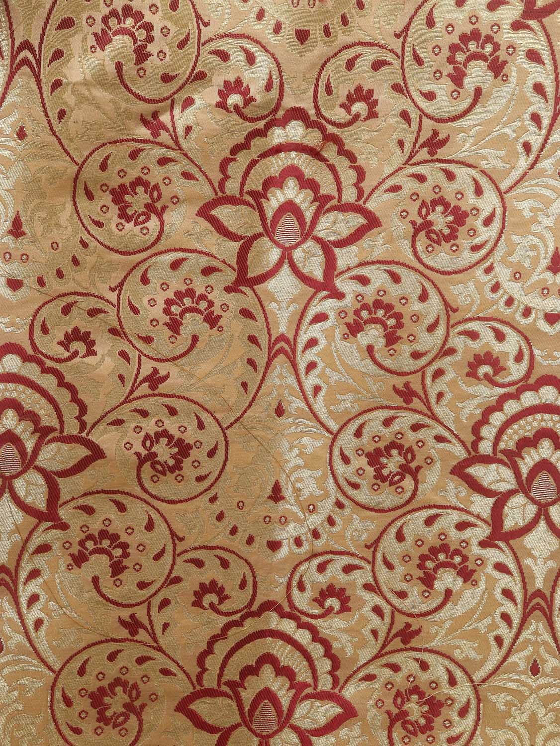 Pastel Banarasi KimKhwab Silk Suit With Maroon Banarasi Katan Silk Dupatta - Luxurion World