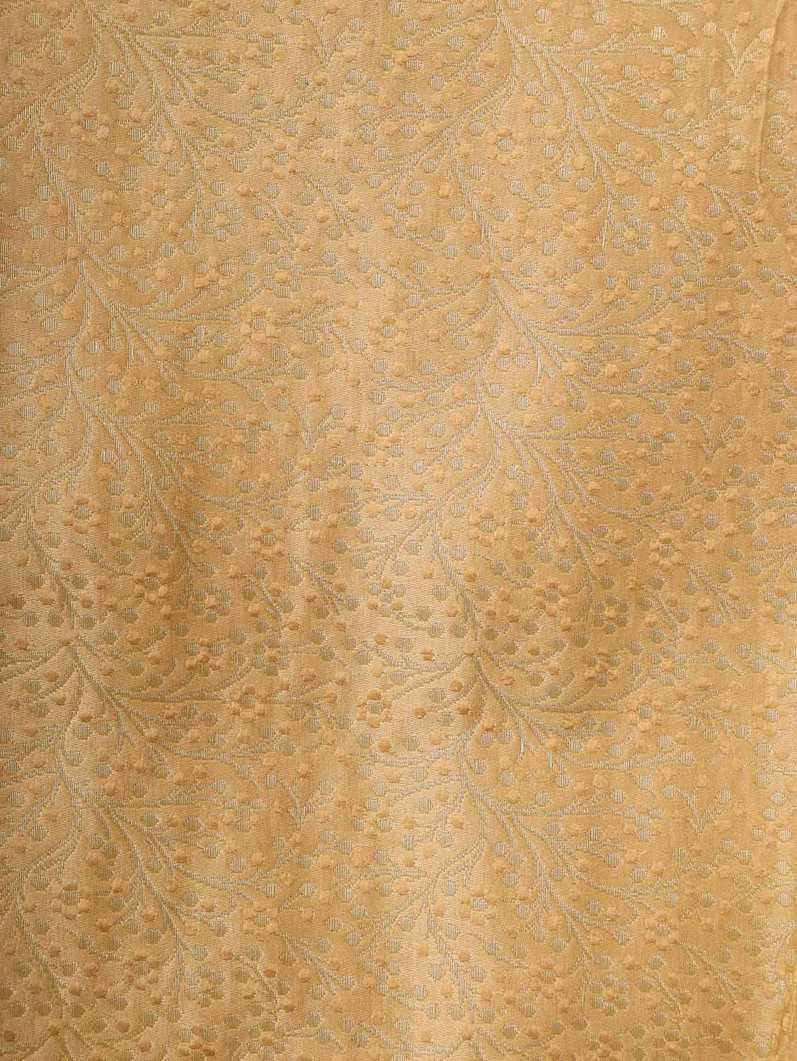 Cream Banarasi Silk Brocade Suit With Brown Banarasi Silk Dupatta - Luxurion World