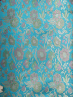 Blue Banarasi Silk Tanchui Jamawar Suit With Pink Banarasi Silk Dupatta - Luxurion World