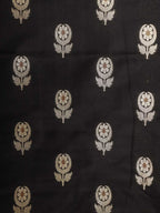Black Banarasi Silk Suit With Black Banarasi Silk Dupatta - Luxurion World
