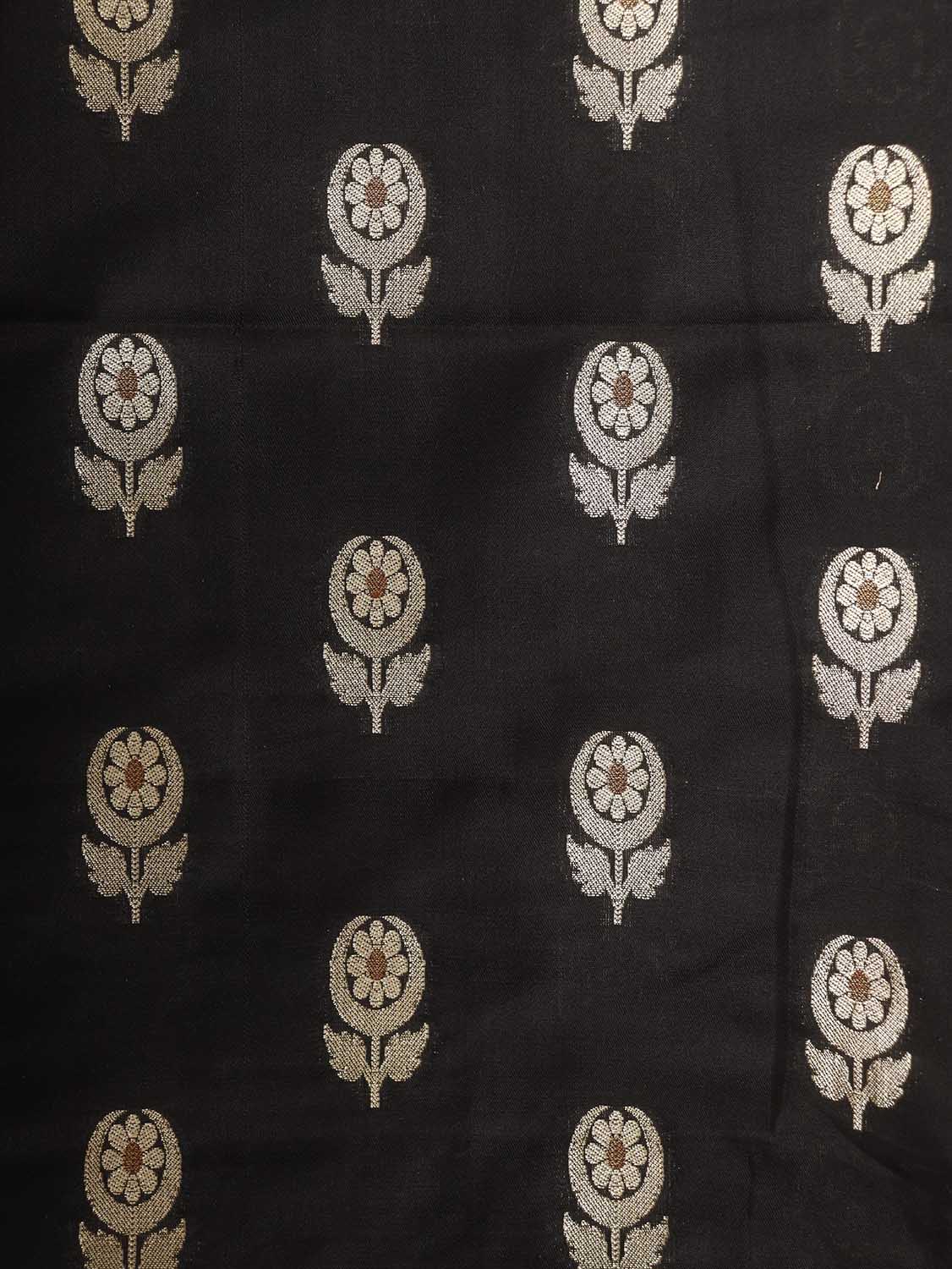 Black Banarasi Silk Suit With Black Banarasi Silk Dupatta - Luxurion World