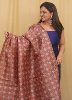 Blue Plain Silk Suit With Digital Printed Patola Design Tussar Silk Dupatta - Luxurion World