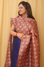 Blue Plain Silk Suit With Digital Printed Patola Design Tussar Silk Dupatta - Luxurion World