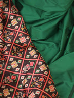 Green Plain Silk Suit With Digital Printed Patola Design Tussar Silk Dupatta - Luxurion World