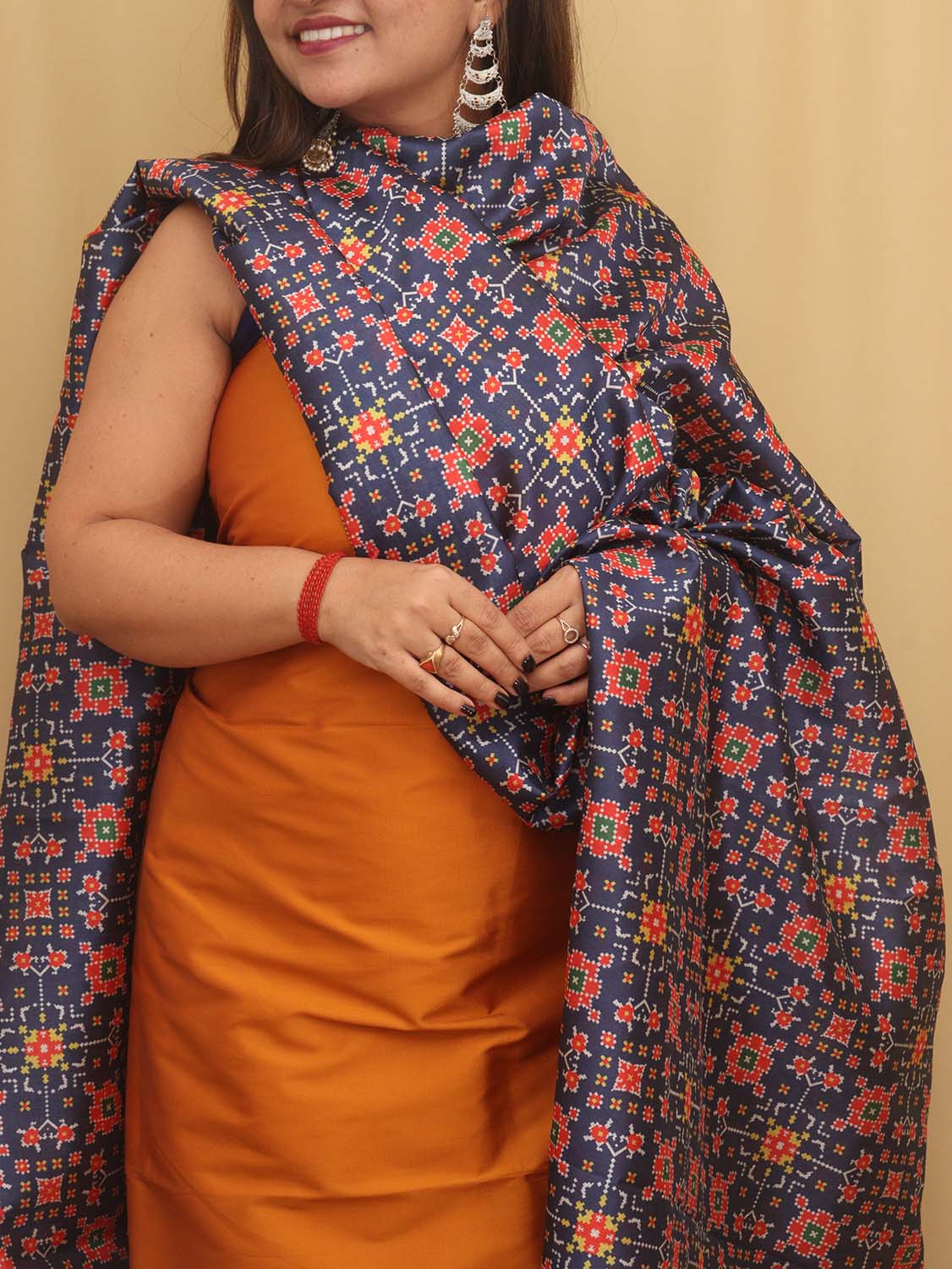 Yellow Plain Silk Suit With Digital Printed Patola Design Tussar Silk Dupatta - Luxurion World