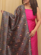 Pink Plain Silk Suit With Digital Printed Patola Design Tussar Silk Dupatta - Luxurion World
